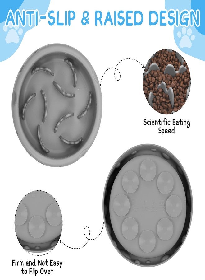 TranRantic Slow Feeder Dog Bowls, Silicone Large Dog Plates for Food with Non-Slip, Cats Eating Dogs Bowl with Spiral Maze Design, Dogs Food Slow Feeder Bowl Dishes for Indoor and Outdoor (Grey) - Image 3